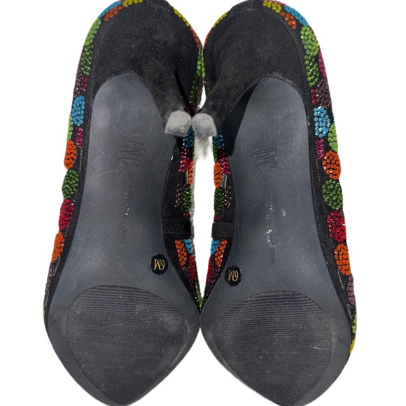 Black with multi colored rhinestones petite heels - Picture 7 of 11